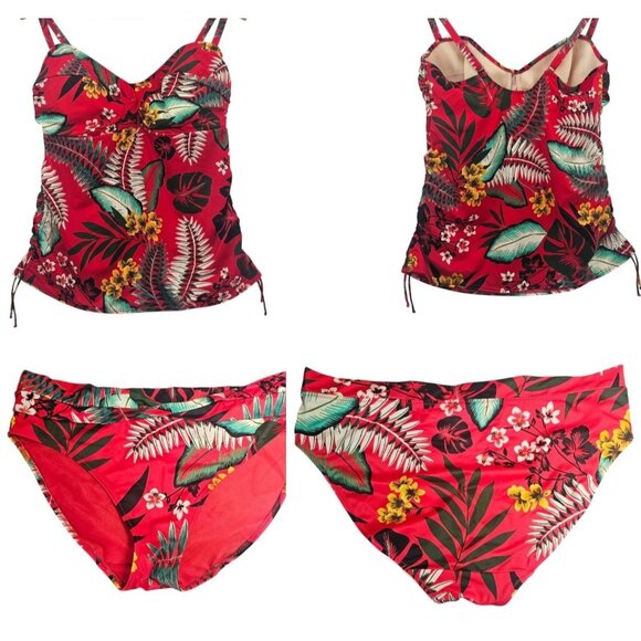 Fantasie Womens L Tropical Vilamoura Twist Front Tankini‎ Set - Picture 2 of 14